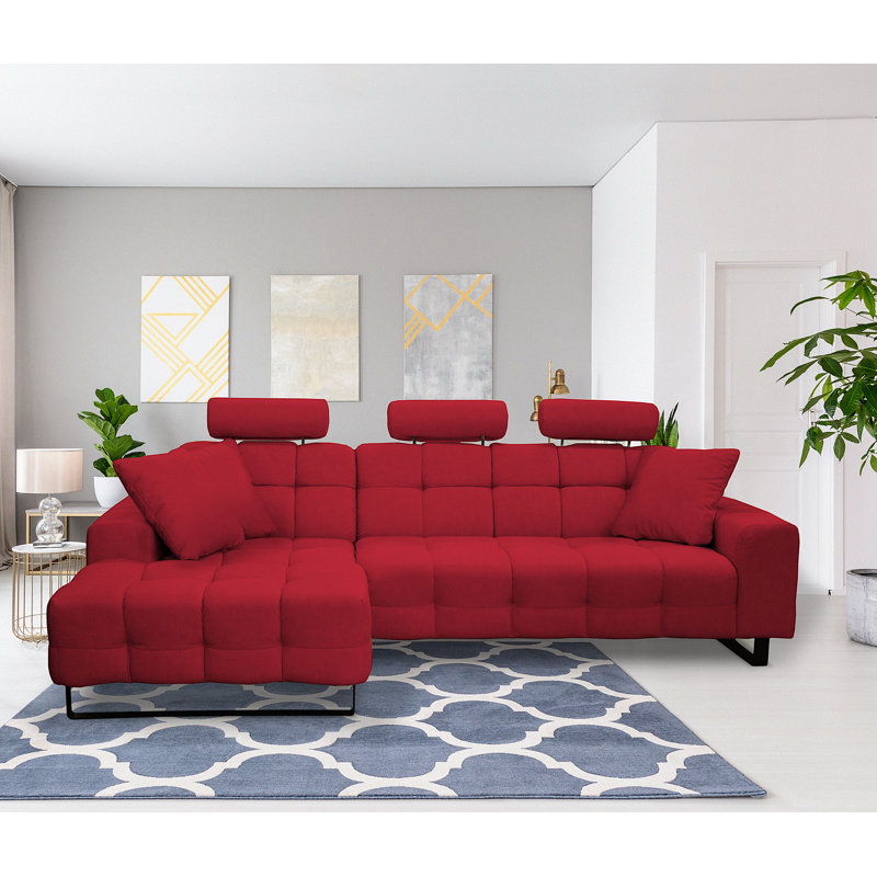 4 Seater Corner Sofa, Left Hand Facing, Red