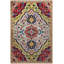 Tapis décoratif jaune à motif de franges-1492950163