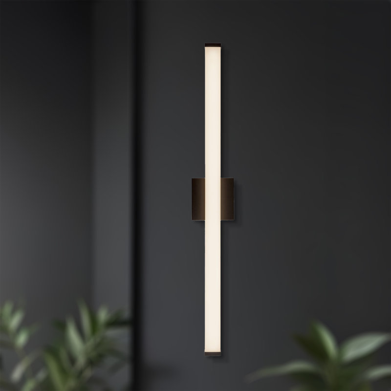 Geri 36-in Black dimmable LED Wall Sconce, Matte Black
