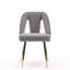 Ensemble de 2 pièces, chaise de salle à manger rembourrée en velours gris avec têtes de clou