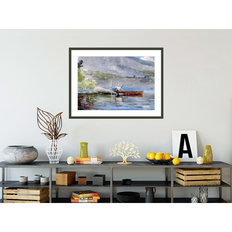 «The Red Canoe» par Winslow Homer, impression giclée sur cadre, H 31,24 po x l 41,5 po