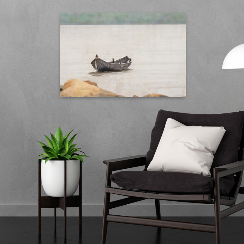 «Drifting In Stillness Peaceful Tranquil Abstract Landscape Art», H 16 po x l 24 po