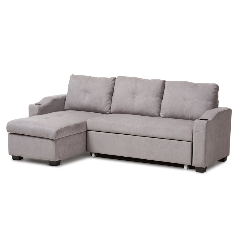 Aaf Upholstered L-Shaped Sectional Left Hand Facing, Light Gray 100% Polyester
