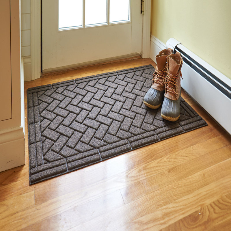 Fain Non-Slip Geometric Doormat, 24" x 36", Walnut
