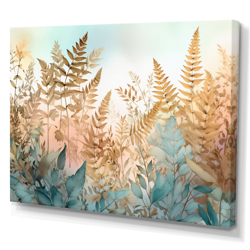 Annecliffe Fern Fantasia - impression, H 24 po x l 32 po x P 1 po, Toile tendue