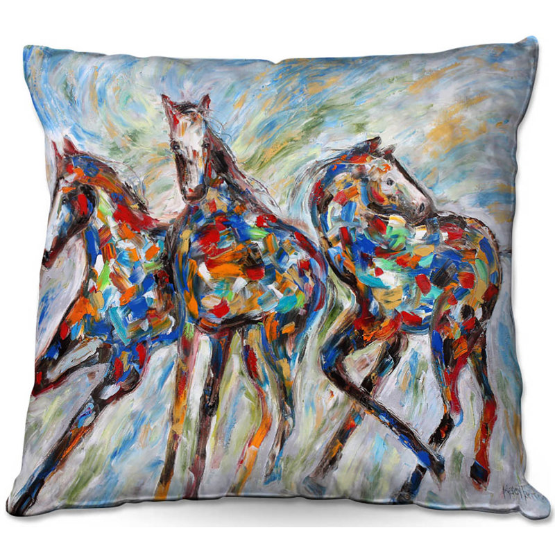  Coussin Couch Wild Mustangs, 18 po x 18 po