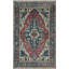 Hand-Knotted High-Quality Red and Blue Area Rug