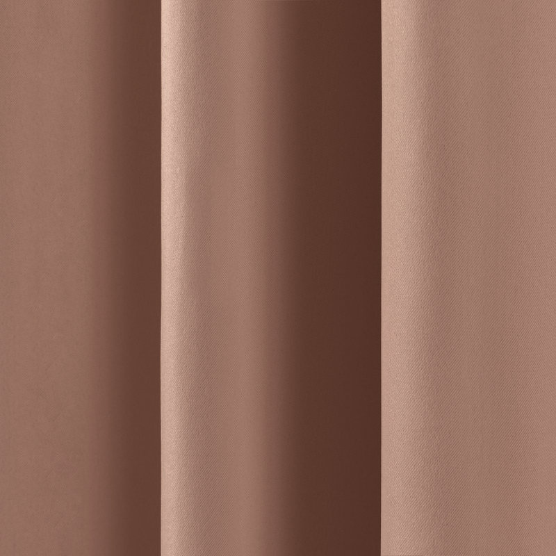 Bantam Solid Blackout Thermal Rod Pocket Curtain Panels, Mocha, 52" W x 84" L