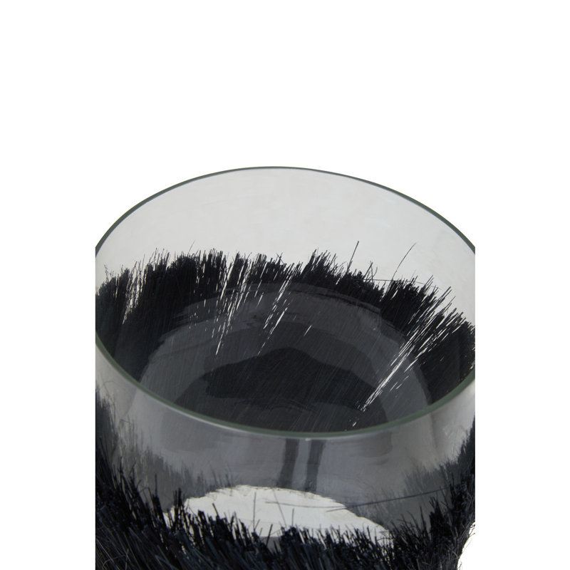 Glass Tabletop Tealight Holder, 19cm H x 15cm W x 15cm D