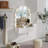 Floating Makeup Vanity Desk With Mirror & 3-Color Lights, Wall Dressing Table With Power Outlet, Compact Vanity, Large Storage-1738166749