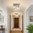 3-Light Chrome Semi Flush Mount Ceiling Light, Modern Crystal Fixture For Kitchen, Entryway & Bedroom-798157031