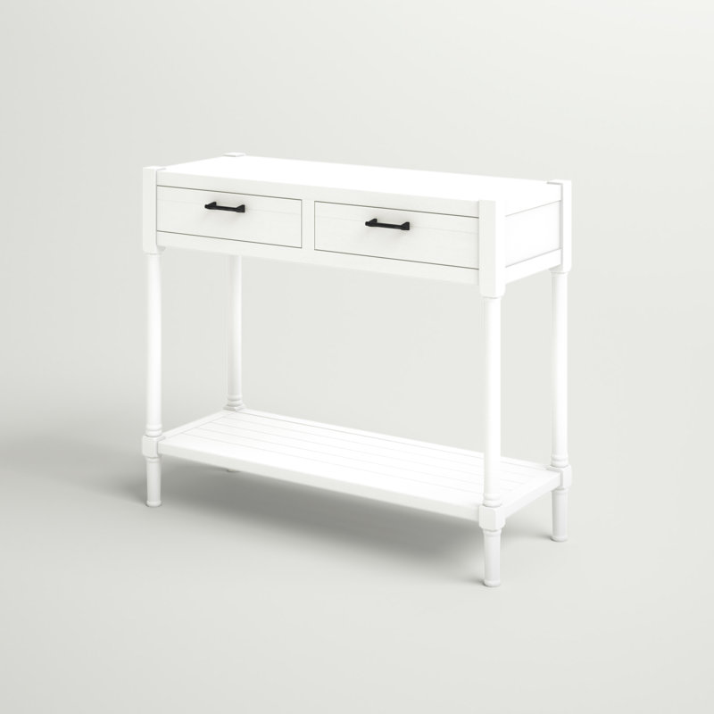 Mehaffey 35.5'' Console Table, Distressed White