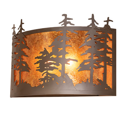Rustic Lodge Steel Flush Mounted Sconce