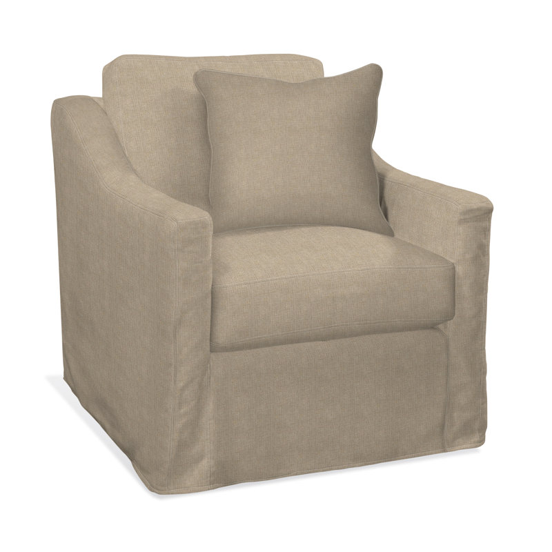 Oliver Boucle Cotton Swivel Slipcovered Armchair, Oatmeal Crypton Performance; 0822-74