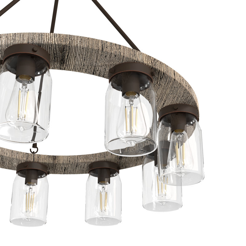 Lustre 9 lumières façon bougie Devon Park, Brun