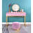 Rectangular Vanity Desk With Mirror And Jewelry Tray