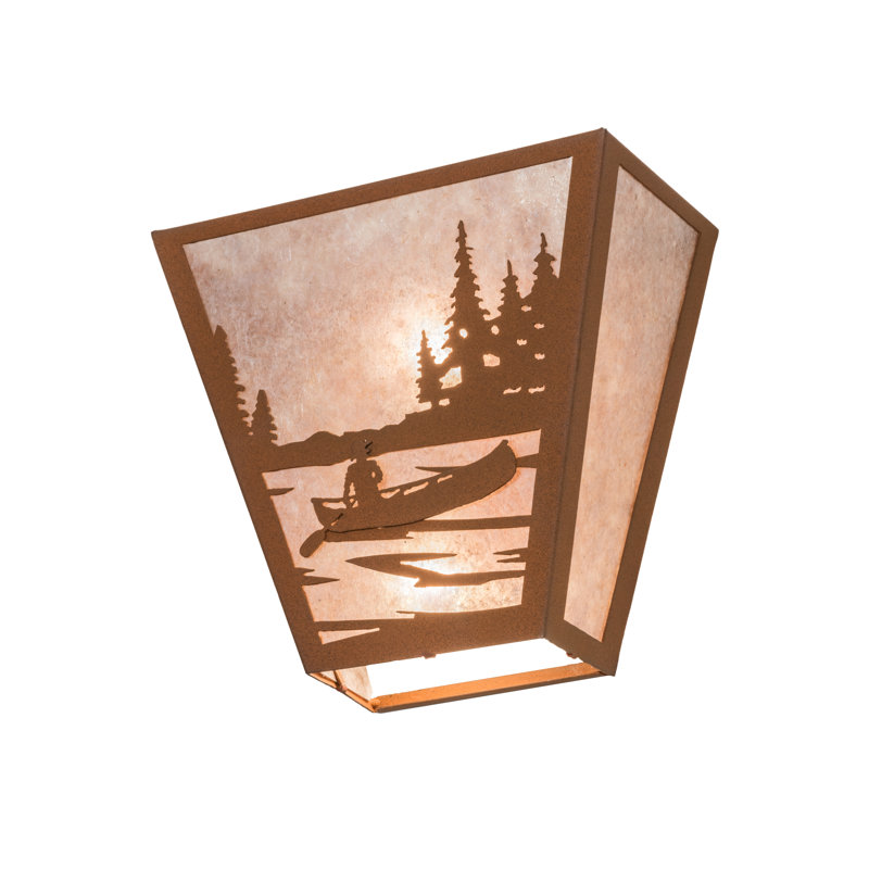 Rustic Lodge 2 - Light Flush Mounted Sconce, 11" H x 5" W x 7" D, Brown