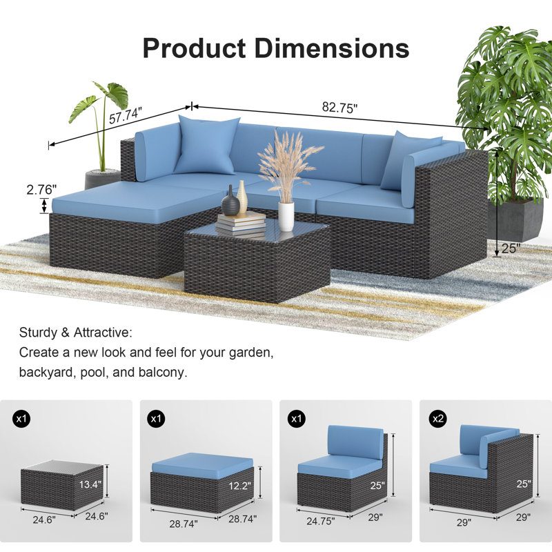 Canapé modulaire en osier pour patio