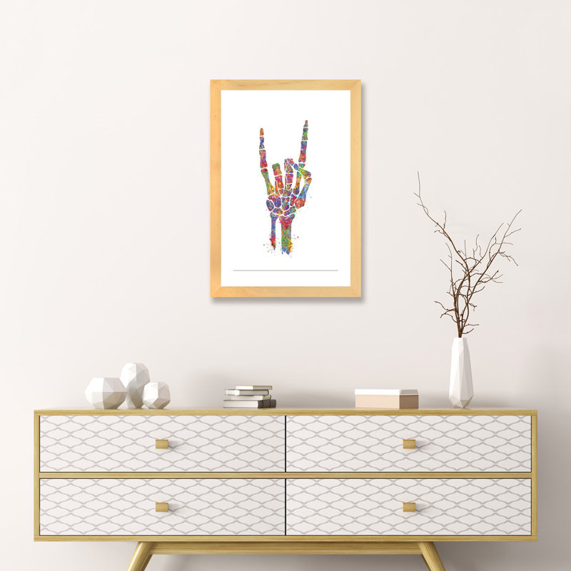 «Skeleton Hand» - reproduction, Papier bois naturel, H 24 po x l 16 po x P 1 po