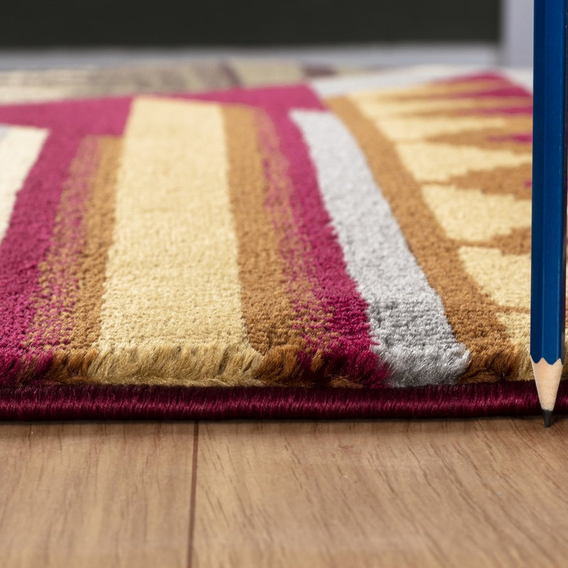 Tapis rouge en polypropylène Lodge, teinture 2 pi x 3 pi, décoration intérieure