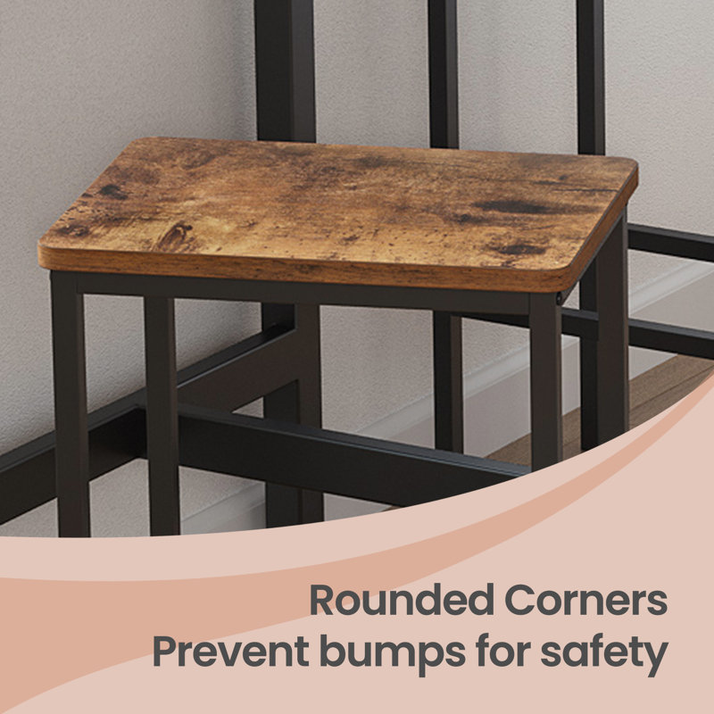 Tabouret de comptoir 25,6 po Wynnewood, Brun rustique / noir