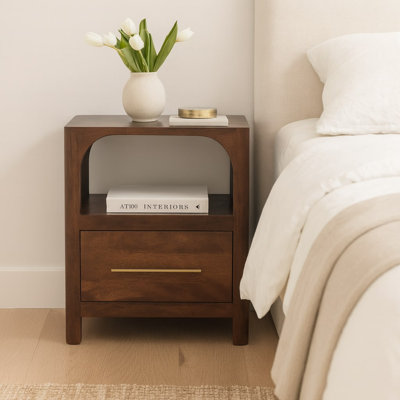45cm W Solid Wood Bedside Table
