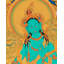 Mother Green Tara With Newari Style Border Motif (Brocadeless Thangka)