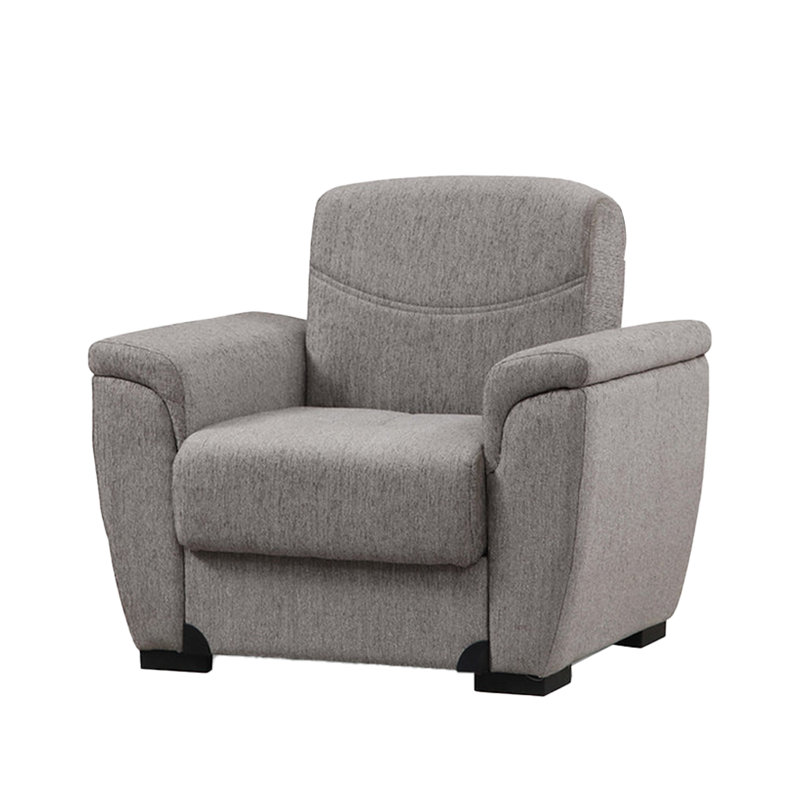 Fauteuil Everly, Mélange de polyester et de nylon gris clair