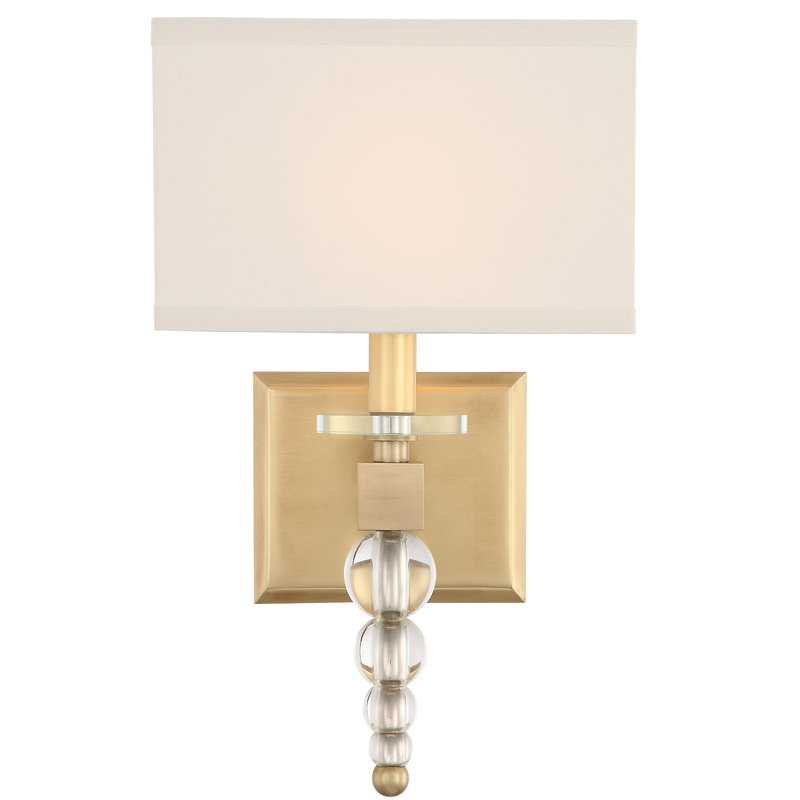 Clover 1-Light Armed Sconce, Aged Brass