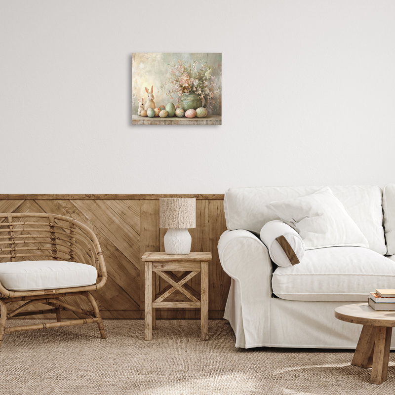 "Pastel Pâques Still Life", art mural par Franklyn Gregory, H 16 po x l 20 po