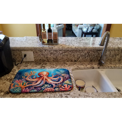 Tapis à vaisselle Octopus Parmi Corail