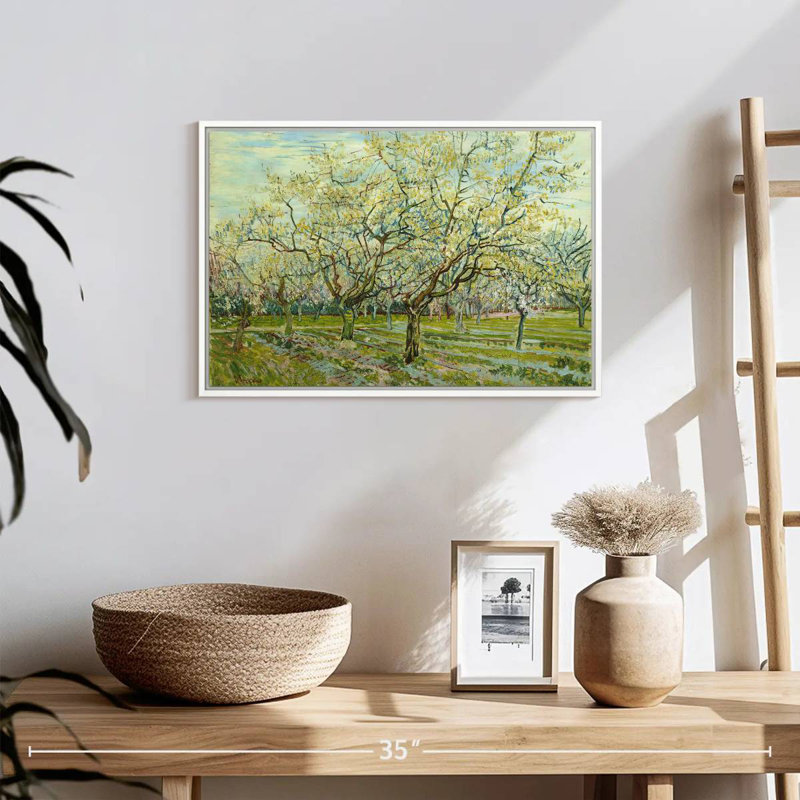 Le verger blanc 1888, 19 po x 13 po, Cadre flottant blanc