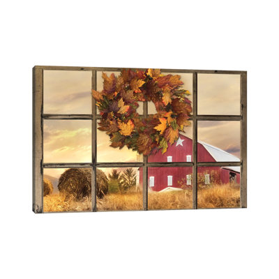 Fall Window View by Lori Deiter - Wrapped Canvas Print
