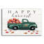 Art mural en verre épique «Happy Harvest Truck» par Elizabeth Tyndall, 16 po x 12 po
