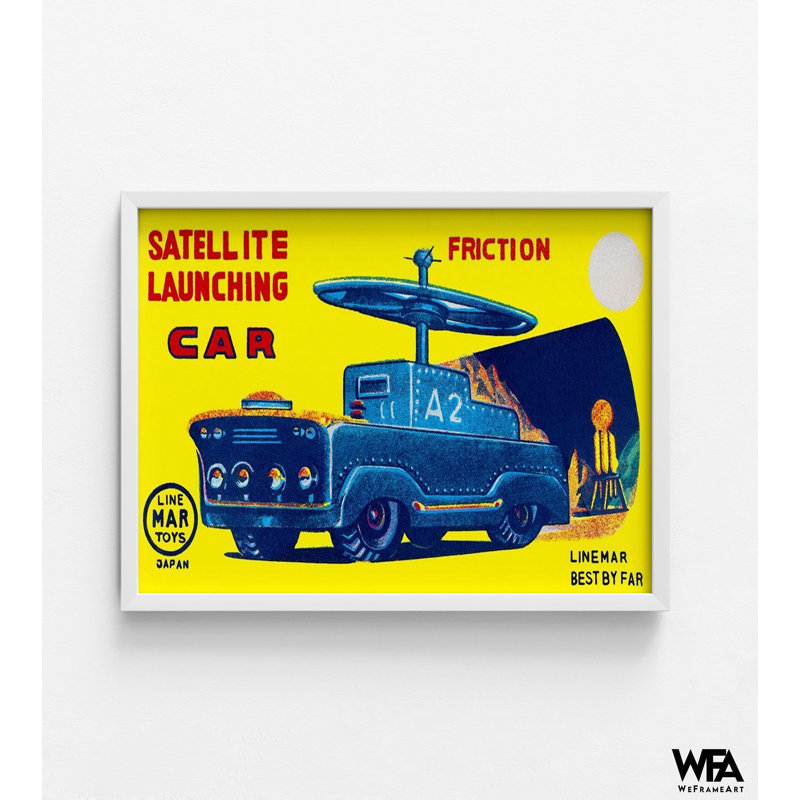 Reproduction d'affiche rétro par satellite, art mural rétro de jouet de l'espace, idée de remodelage de chambre d'enfant astronaute, art mural de chambre Space Brother