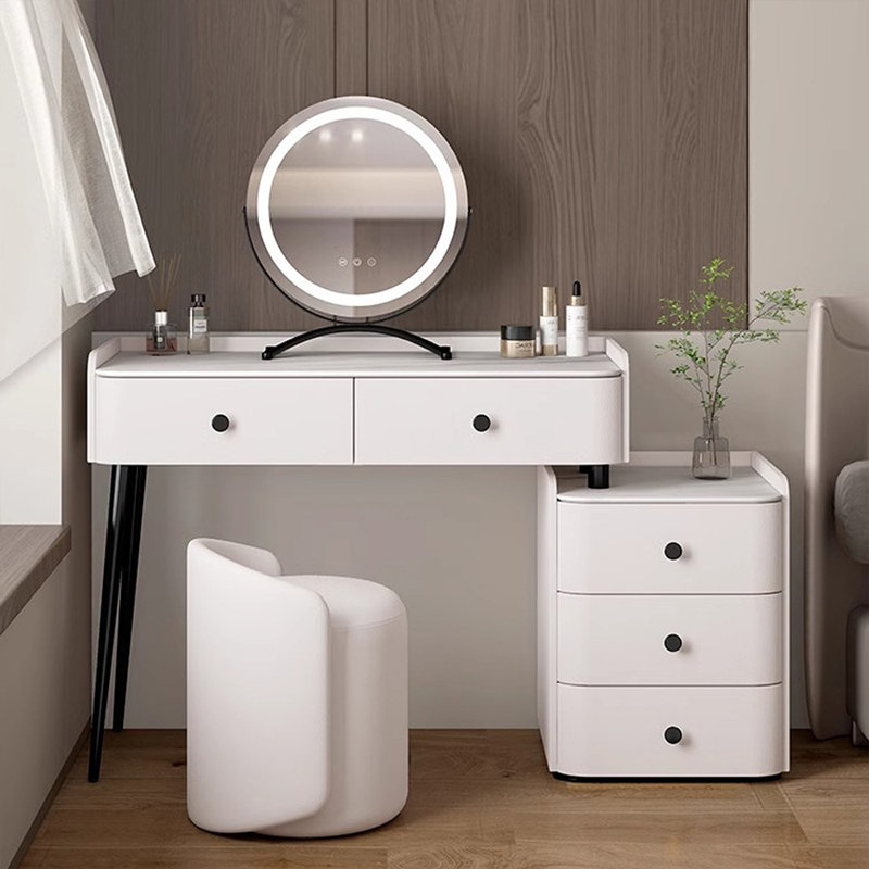 Makeup Vanity with Light mirror,5 drawers,1 chair, 51.18" W x 15.75" D x 31.5" H