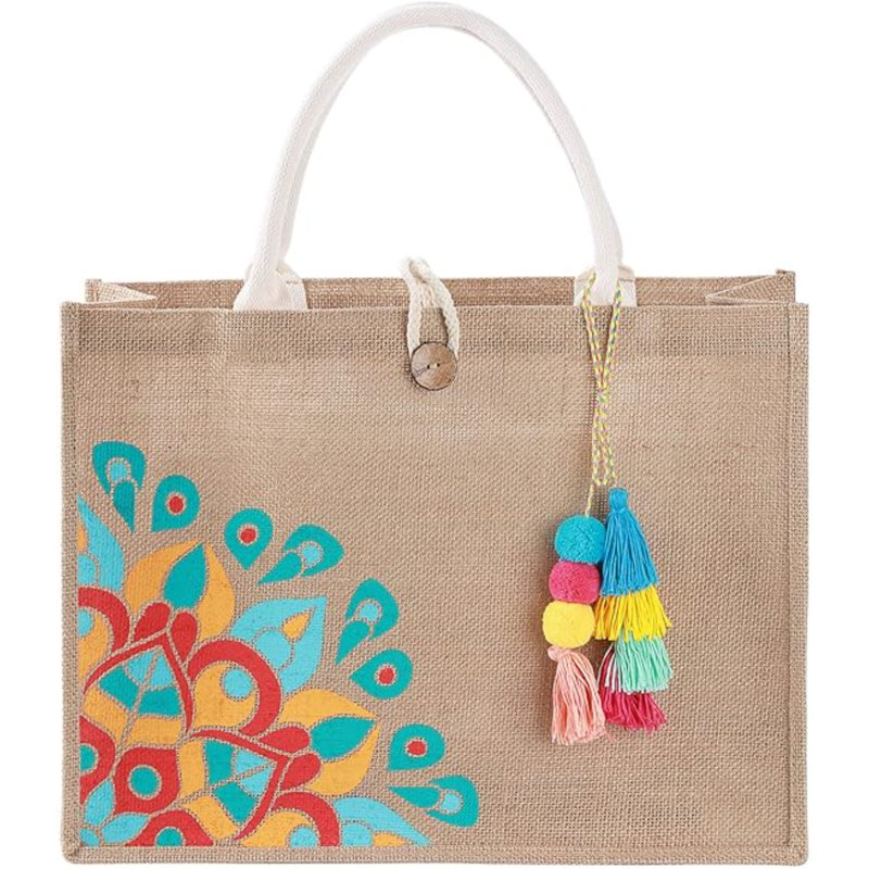Sac de plage pour femme, sac fourre-tout de plage en paille avec doublure imperméable avec poignée à pampille, pour cadeau de piscine vacances d'été