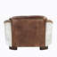 Causeuse rétro en cuir et aluminium brun