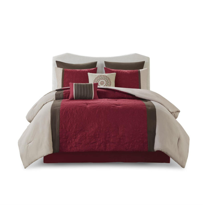 Hayleen Polyester Damask Comforter, King Comforter + 8 Additional Pieces