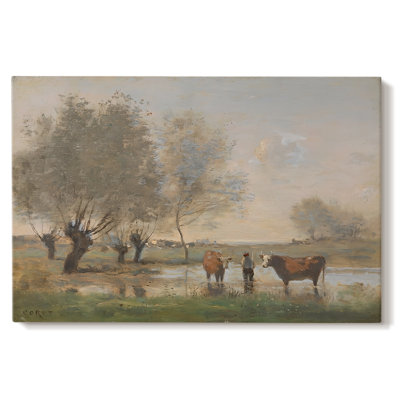 Cows in a Marshy Landscape-Jean-Baptiste-Camille Corot-Gallery, toile tendue-c. Milieu du 19e siècle