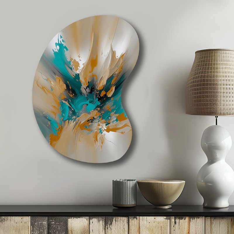 Heidi - Art mural en forme de marbre abstrait, sculpture murale asymétrique en métal, H 31 po x l 22 po