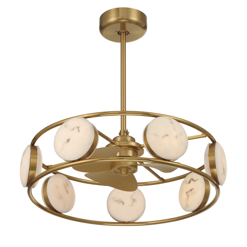 Ventilateur DEL D'Lier Castra en laiton chaud, Warm Brass