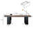 70.86" Modern Solid Wood Executive Desk with Open Storage Shelves, Large Home Office Writing Desk with Black Bookshelf Base