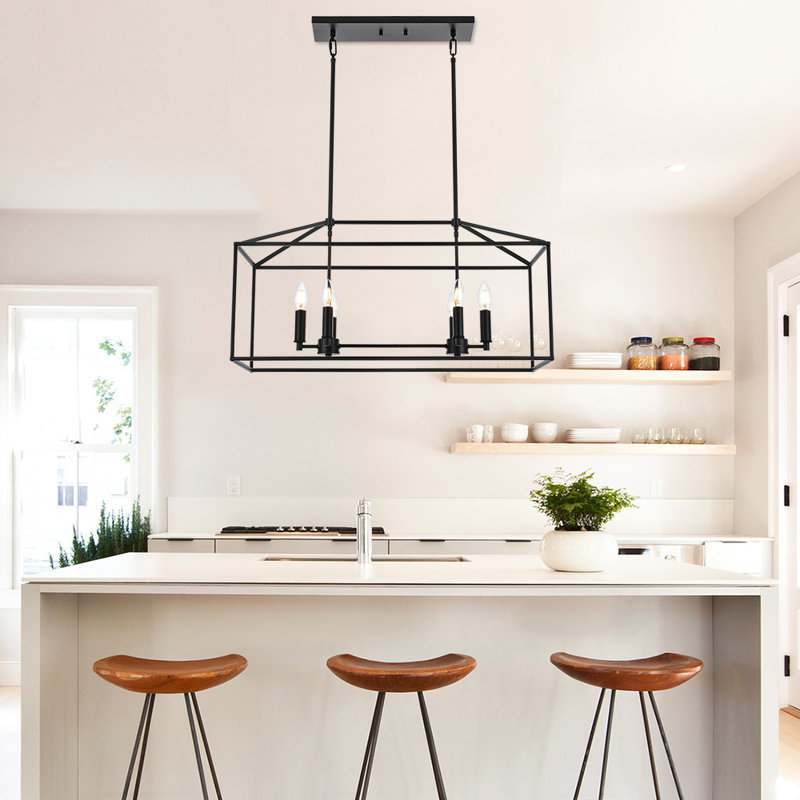 Flenderson 6 - Light Matte Black Square/Rectangle Pendant