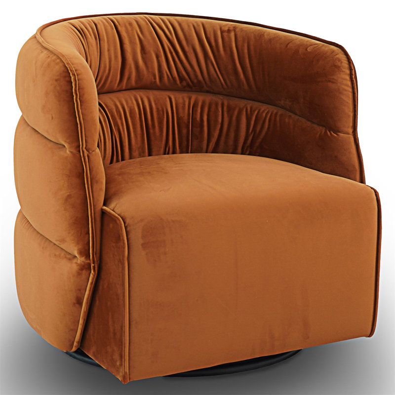 Chaise pivotante rembourrée, Orange brûlé