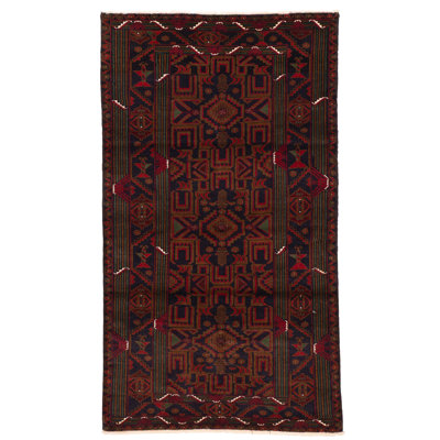Tapis bleu marine Teimani 3 pi 8 po x 6 pi 7 po