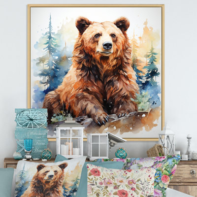 «Brown Bear Forest Portrait II - Bear 2», art mural