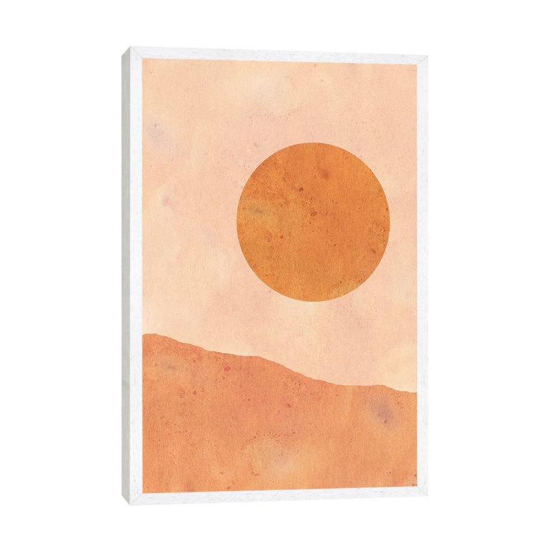 Moon In The Desert by Whales Way - Print on Canvas, 66.04cm H x 45.72cm W x 3.81cm D, White Framed