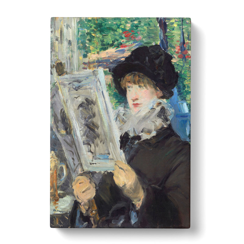 Woman Reading by Edouard Manet - Wrapped Canvas Painting, 50cm H x 35cm W x 3cm D