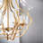 4-Light Gold Open Frame Chandelier with Glass Shades, Adjustable Chain for Dining & Foyer